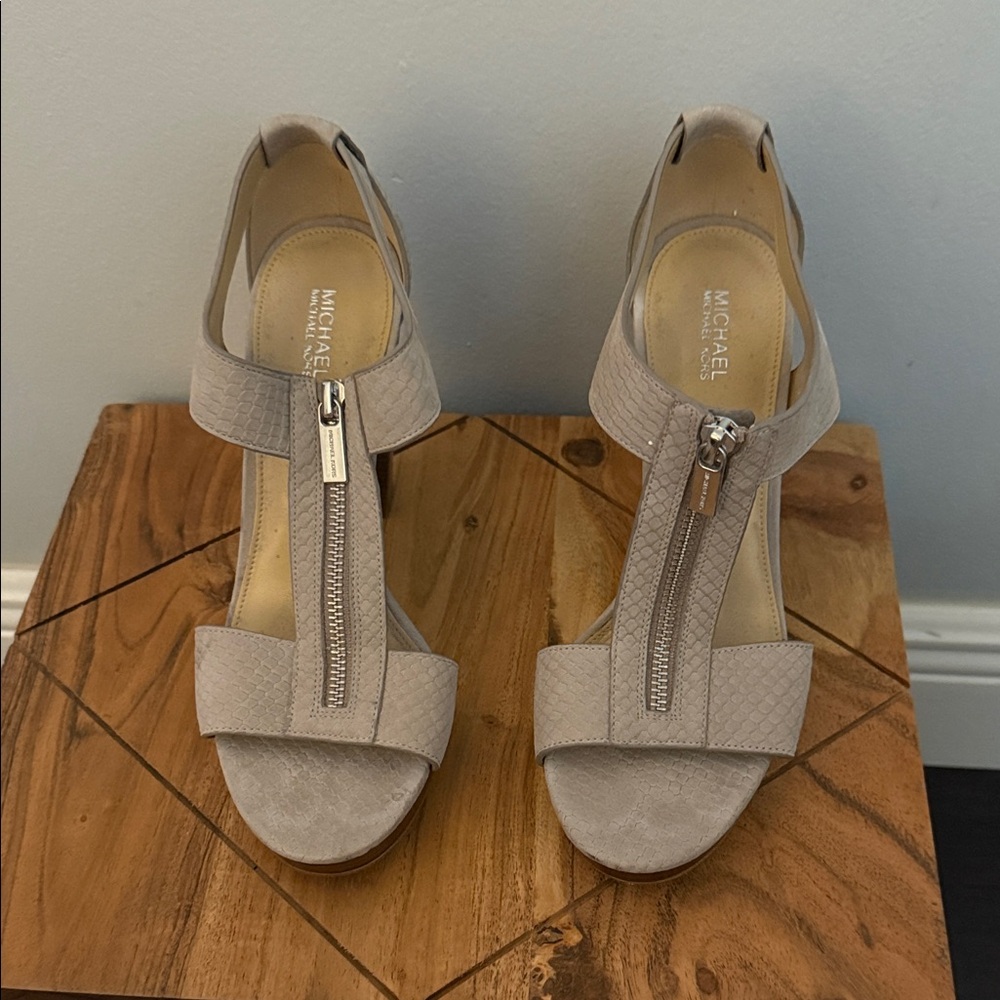 Michael Kors Taupe Strappy Heels - Picture 2 of 3